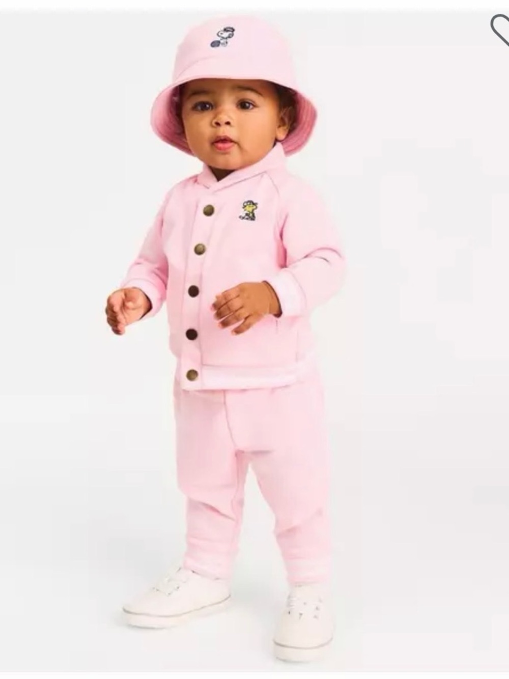 Janie and Jack Light Pink Baby Jogger Pants with Striped Cuffs - Picture 4 of 5